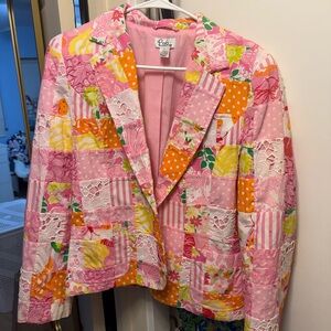 Lilly Pulitzer Women's Colorful Patchwork Blazer